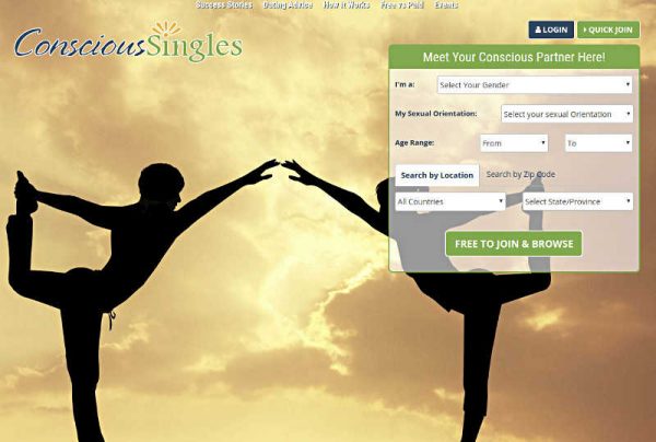 Online dating site for conscious singles