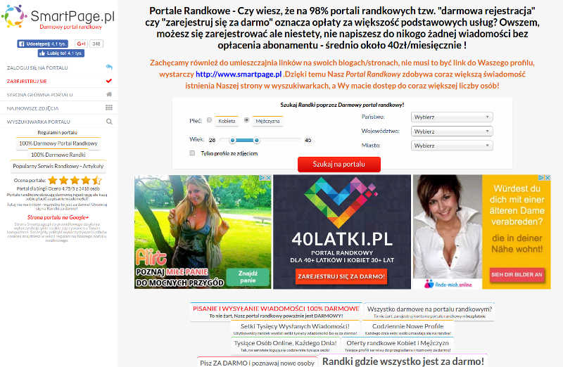 Widok strony głównej smartpage.pl